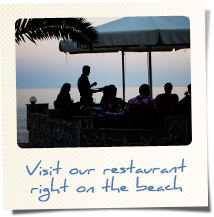 Visit our restaurant right on the beach